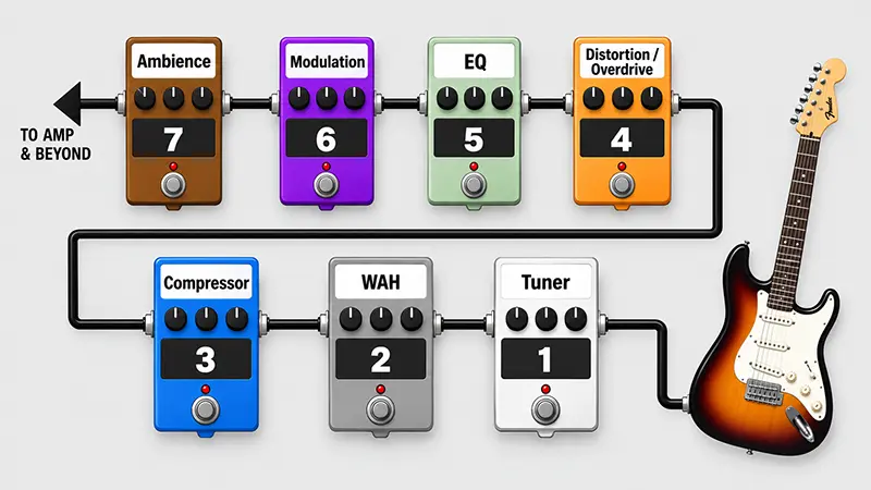 Recommended guitar pedal order and effects signal chain