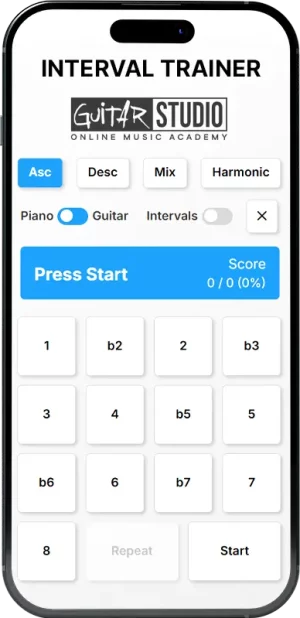 Free interval ear training tool for musicians – Wouter Baustein – Guitar Training Studio